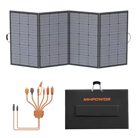MHPOWOS 400W Lightweight Portable Solar Panel Power Backup 31V Foldable Solar Charger for Outdoor Activities RV Camping Off-Grid