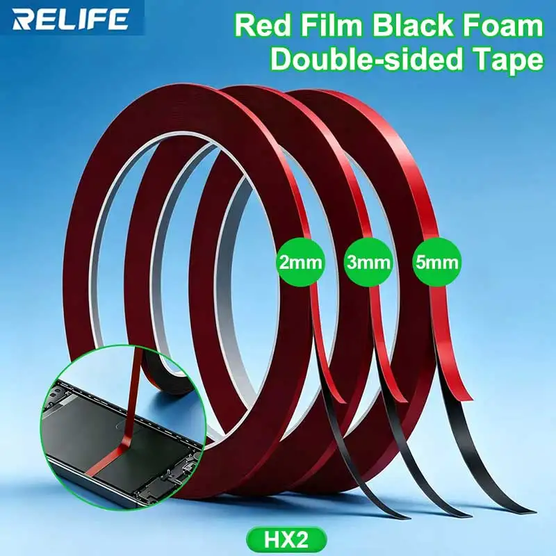 RELIFE HX2 Double Sided Tape 5 Pcs/Box 2/3/5mm for Phone Screen Frame Sealing Shockproof High Adhesion No Residuent Repair Tools