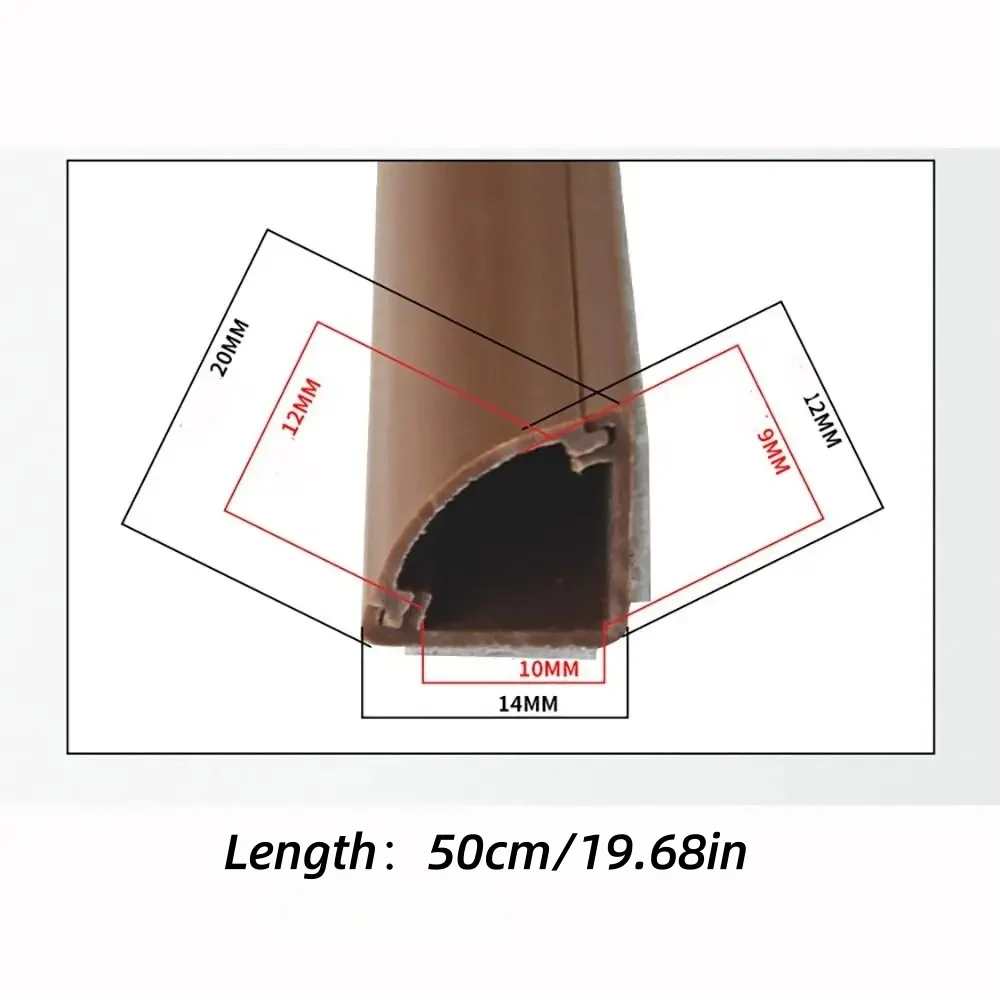 1pc 50cm/19in Anti-extrusion Floor Cord Cover Triangle Durable Extension Wiring Duct Protector Self-Adhesive Electric Wire Slot