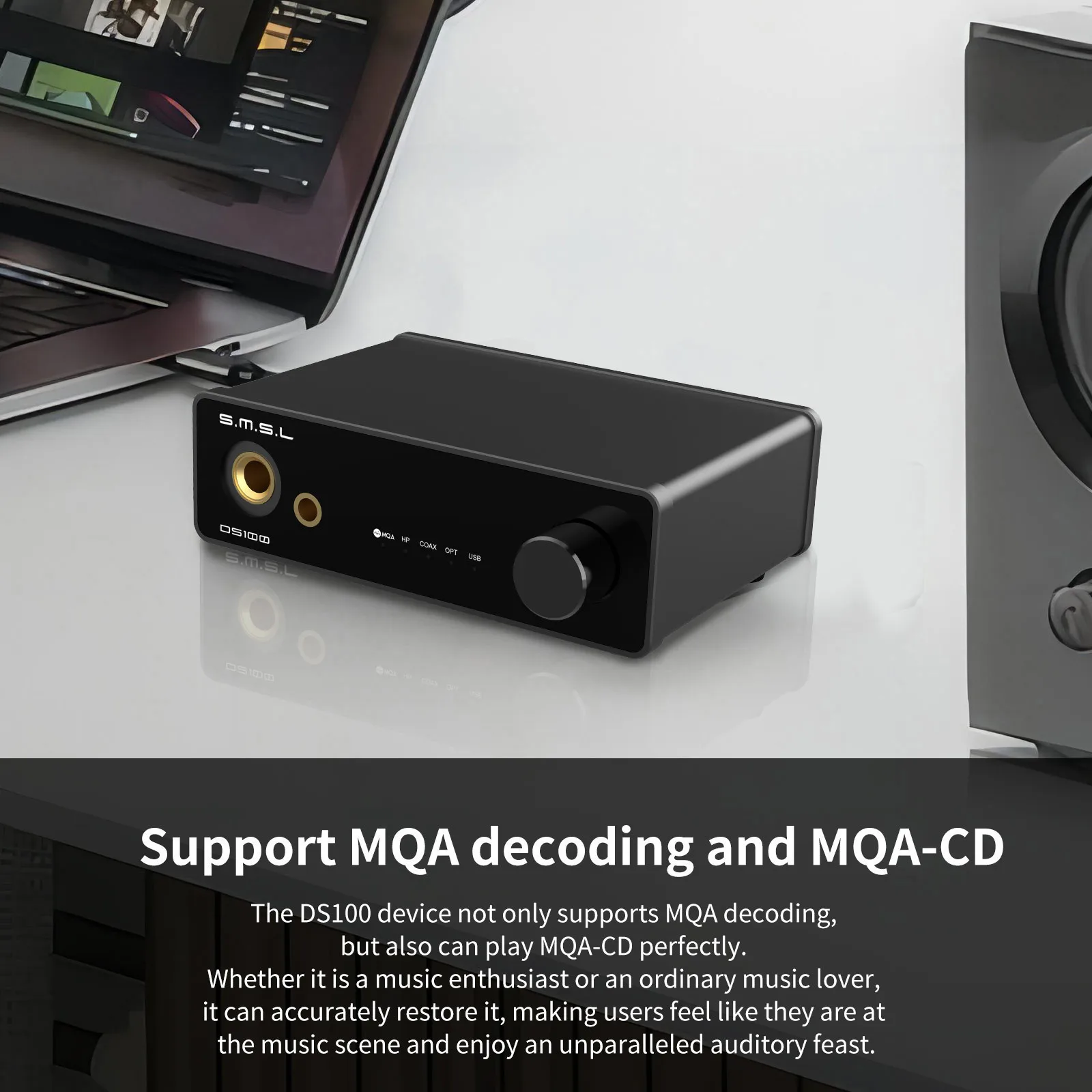 Imagem -05 - Decodificador de Áudio Usb Mqa de Alta Resolução Smsl Ds100 Mqa Dac Mqa-cd Cs43131 Headphone 32bit 768khz Dsd256 Novo 2023