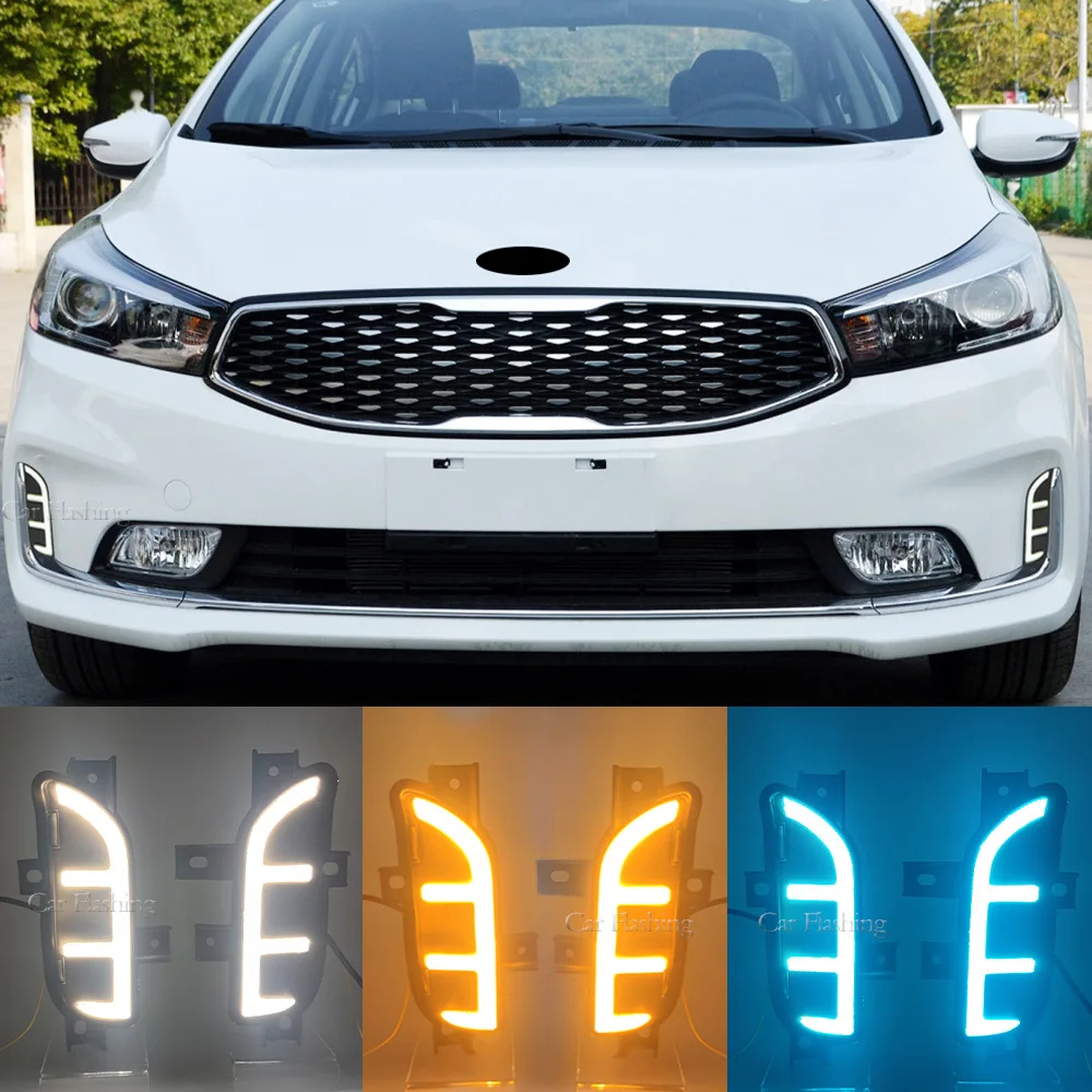 

For Kia 16-17 K3 special LED daytime running lights, brand new K3 fog lights, daytime running lights, turn signals