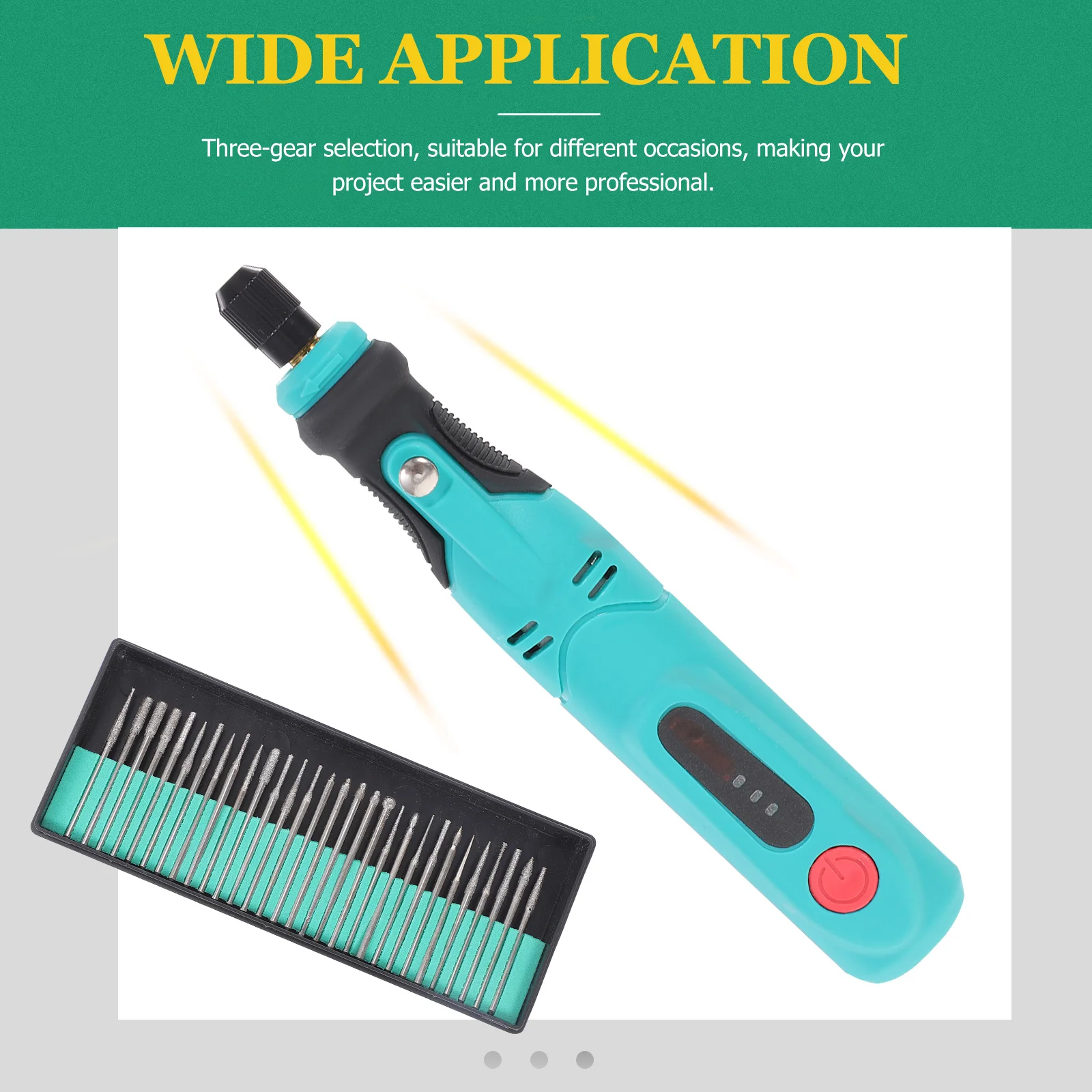 1Set Electric Grinding Pen Portable Engraving Tool Comfortable Grip Three-Gear Selection for Jewelry Jade Wood Etching