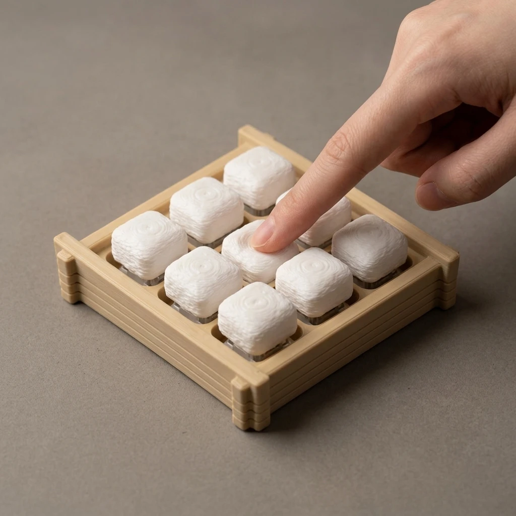 Novelty 9 Keys Fidget Clicker Simulated Tofu Press Buttons ASMR Stress Relief Fidget Toy Anti‑Stress Toy For Party Gift