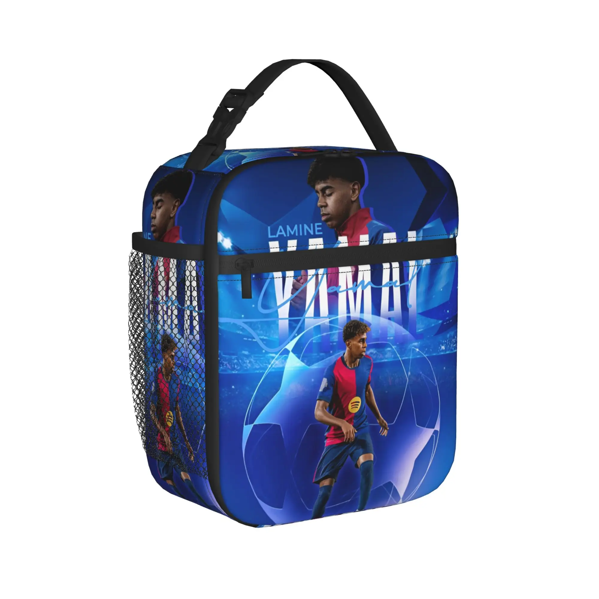 Soccer Lamine Y-Yamal Football Insulated Lunch Bags Portable Meal Container Cooler Bag Tote Lunch Box Work  Travel Men Women