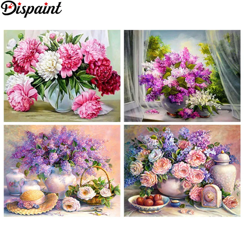 

Dispaint 3D алмазная живопись "Цветочный пейзаж" DIY полный стразы дрель наборы крестиков квадратная круглая Алмазная вышивка