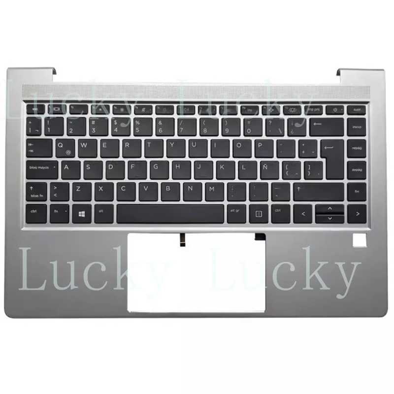 

Клавиатура и подставка для рук (пальмрест) для HP 645 G9 N01846-161, латинская американская раскладка, с подсветкой, серебристая, новая