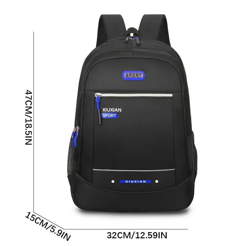 Rugzak met grote capaciteit, studentencomputertas voor heren en dames, waterdichte en slijtvaste rugzak met meerdere zakken