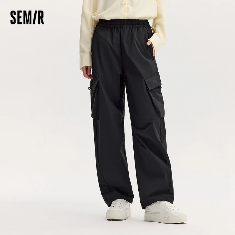 Semir Casual Pants Women Moisture-Wicking Quick-Drying Wide-Leg Pants 2024 Autumn New Elastic Waist Work Pants