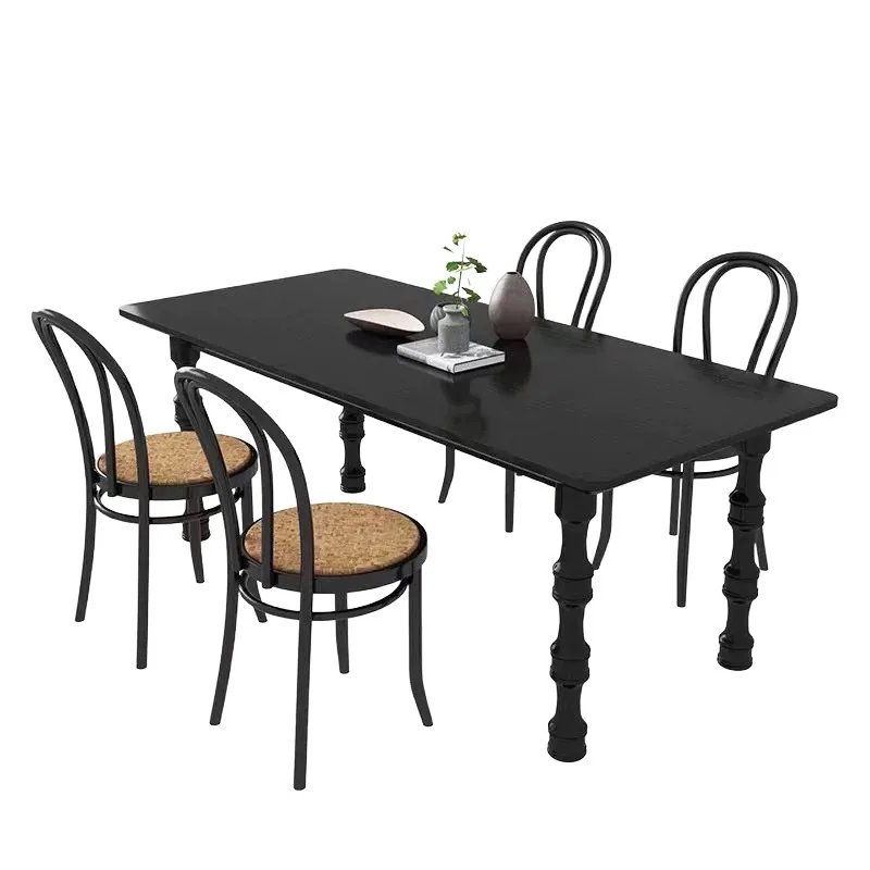dining art solid wood, negotiation simple light luxury family small apartment coffee table dining workbench