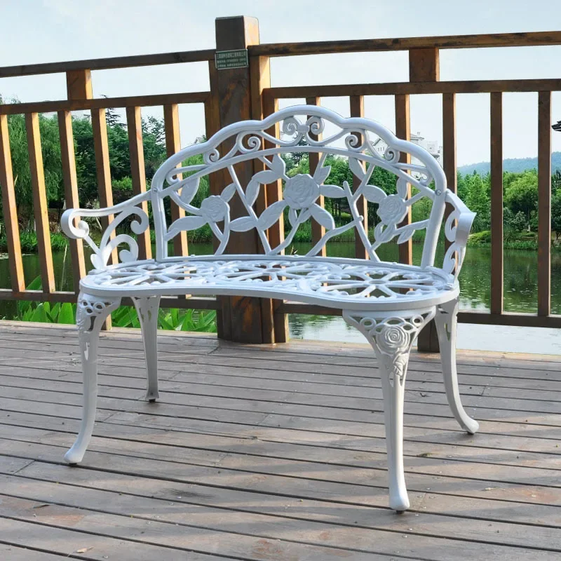 Outdoor Courtyard Balcony Garden Leisure Cast Aluminum Bench Outdoor Aluminum Alloy European Creative Single Rest Chair