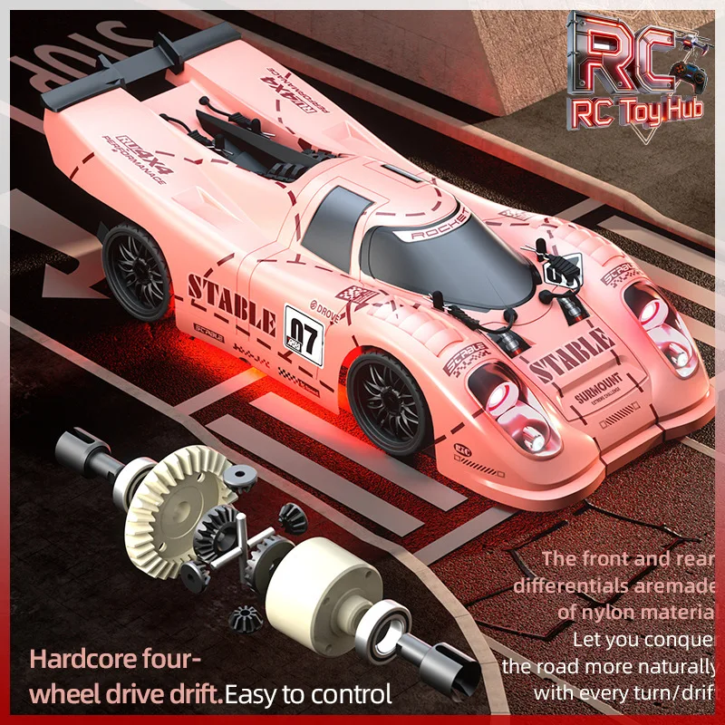 

1/16 4wd Brushed Rc Drift Car High Speed On-Road Racing Vehicle Realistic Simulation Remote Control Car With Led Lights Toy