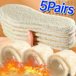 5Pairs Natürliche Lamm Fleece Einlegesohlen Winter Warm Halten Einlegesohle Weiche Wolle Verdicken Schuhe Pads Kaschmir Schuhe Einfügen Thermische Schuhe Pads