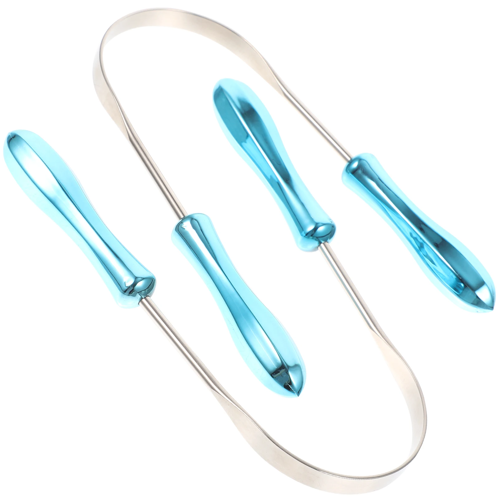 2 قطعة مكشطة اللسان على شكل حرف U منظف من الفولاذ المقاوم للصدأ للعناية اليومية بالفم أداة تنظيف اللسان المعدنية للتنفس المنعش و