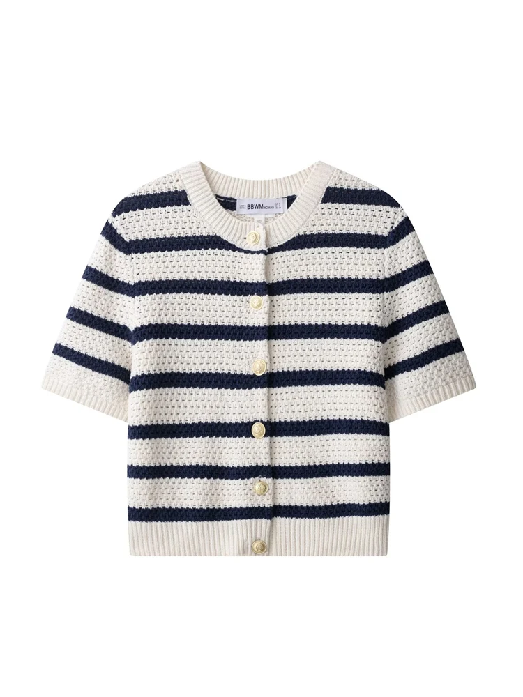 Modny, dziergany, otwarty kardigan z okrągłym dekoltem, sweter, zapinany na jeden guzik, teksturowany, letni, nowy model, damski, dopasowany, do pracy...