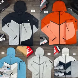 13 Colors!Men's Sports Suit Coat Men's Spring and Autumn New European Size Sportswear Pants Hoodie Hooded Casual Set