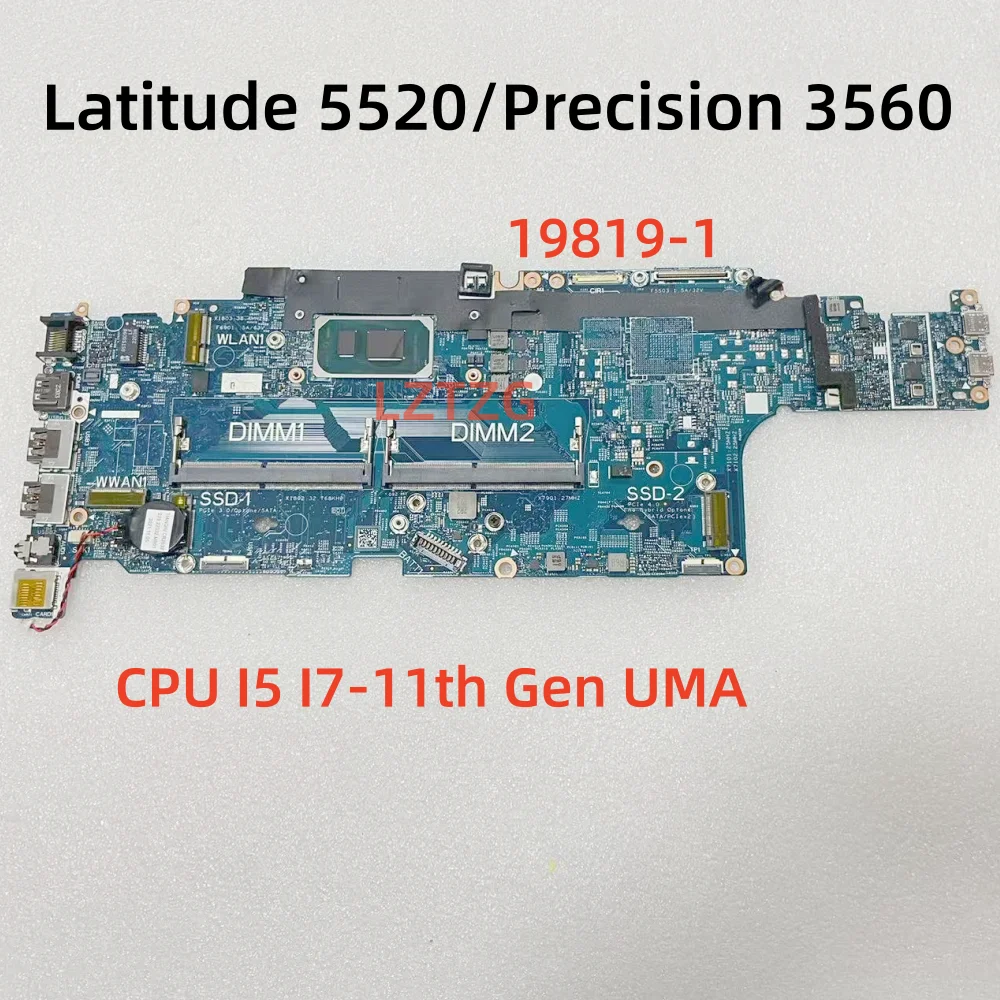 

19819-1 для Dell Precision 3560 Latitude 5520, материнская плата для ноутбука, процессор I5 I7-11, CN-063MV5, 100% протестировано, ОК