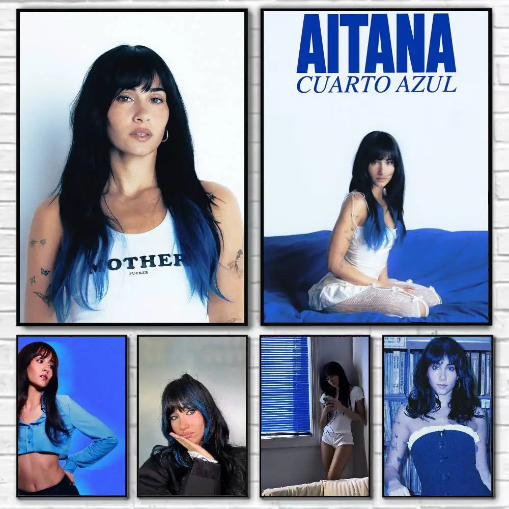 

A-Aitana Ocana CUARTO AZUL Poster Self-adhesive Art Waterproof Paper Sticker Coffee House Bar Room Wall Decor