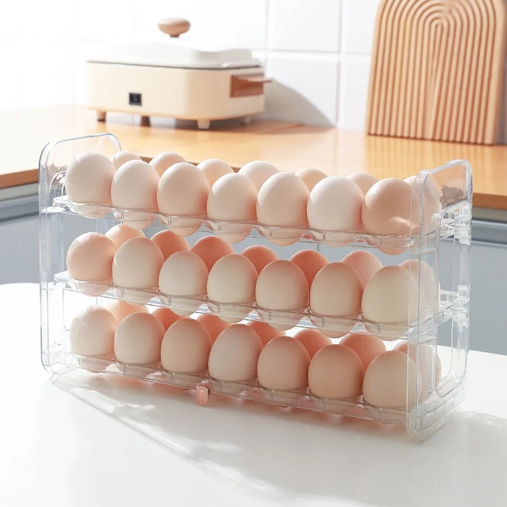 

PP Egg Tray New Kitchen Storage Refrigerator Side Door Storage Box 18/30/42Grid Preservation Box