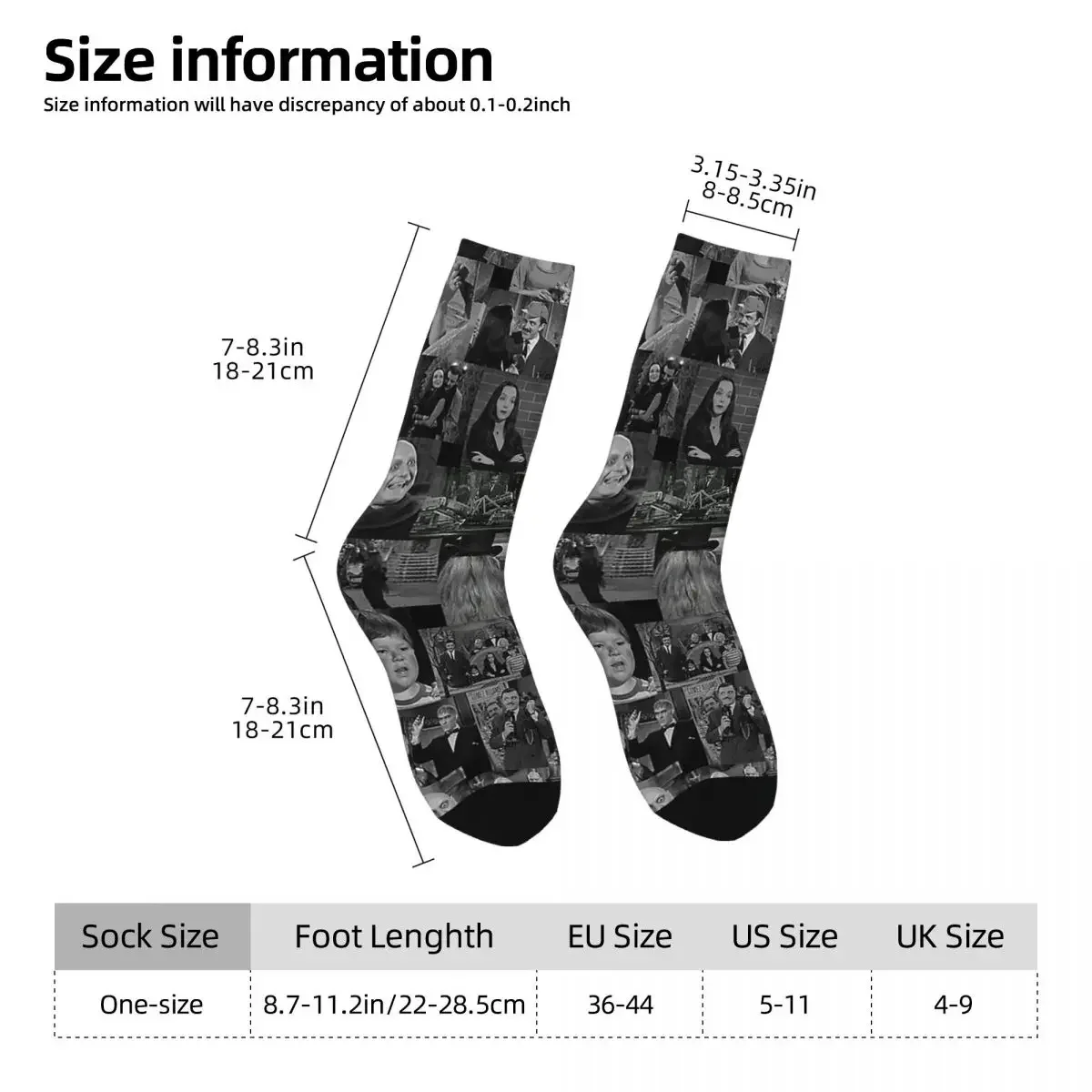 Addams-Chaussettes Harajuku pour la Famille, Bas Super Doux, sulf, Toutes Saisons, Accessoires pour Cadeaux Unisexes