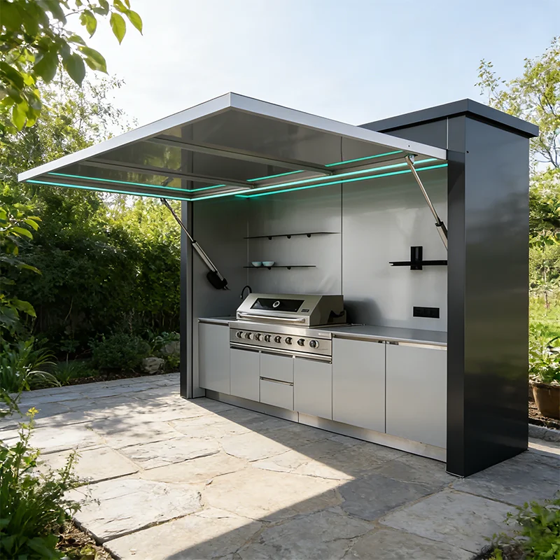 Customized Container Outdoor Kitchen Stainless Steel Steel Outdoor Kitchen Island For Backyard Cooking