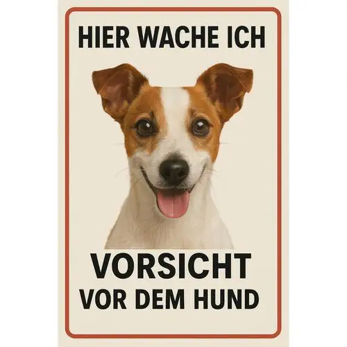 Jack Russell Terrier Hunde Warnschild 20x30cm Dekoschild Schild Metallschild --Tin Sign