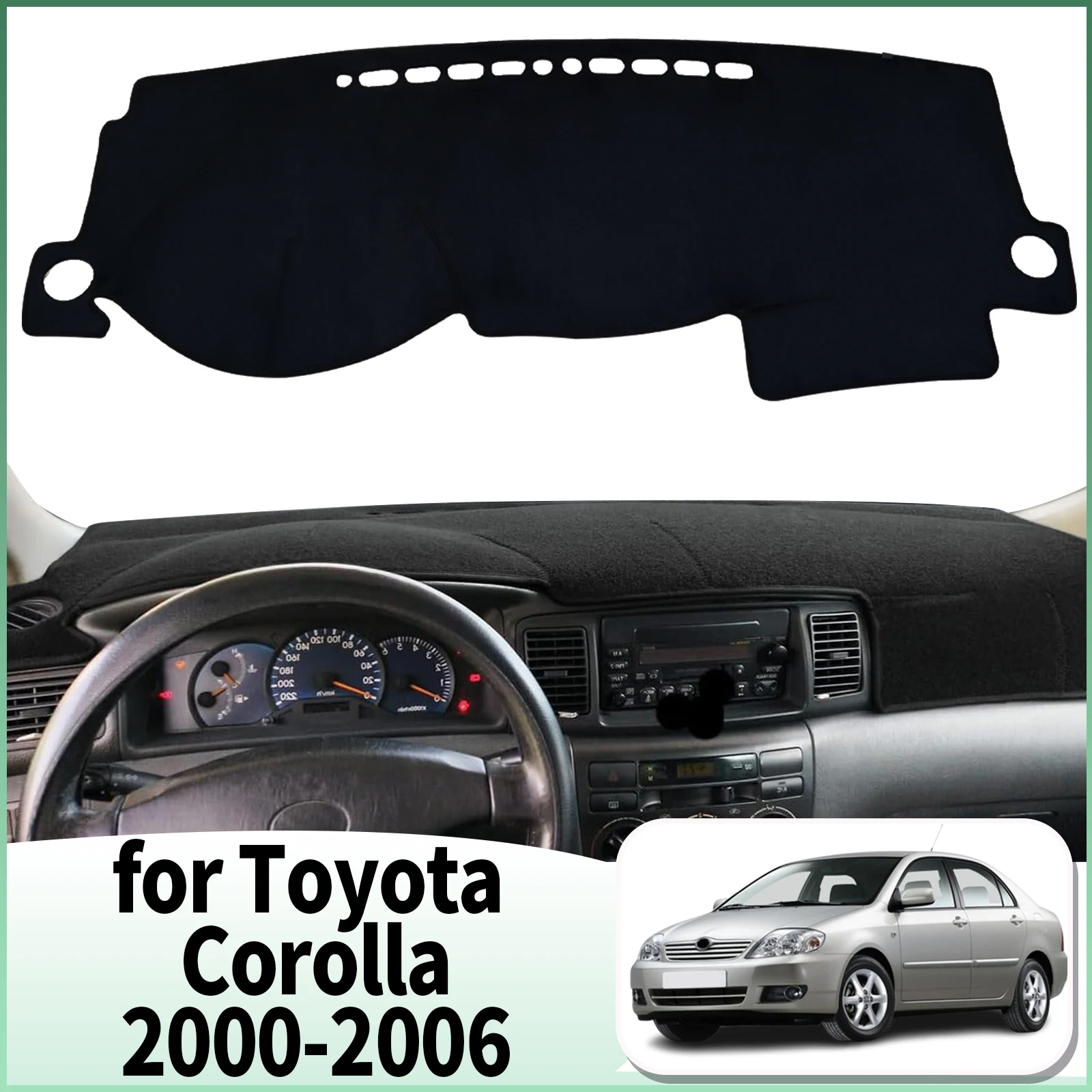 

fit for Toyota Corolla E120 E130 2000-2007 Car Dashmat Accessories Dashboard Cover Pad DashMat Sunshade Protective Carpet