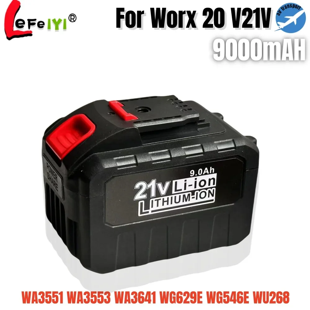 Origina20 /21V Worx Battery Rechargeable Battery, 21V 9Ah 18650 High Power Lithium Battery, Electric Screwdriver, Drill Battery