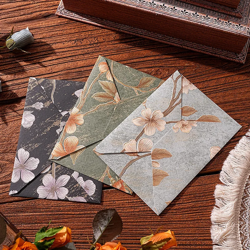 

Custom.C6 In-Stock Floral Cloud Brocade Large Floral Vintage Embossed High-End Envelope Letter Paper Invitation Bag Invitation