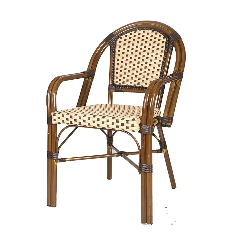 Five chairs, Simple rattan tables and chairs, outdoor courtyard parking PE
