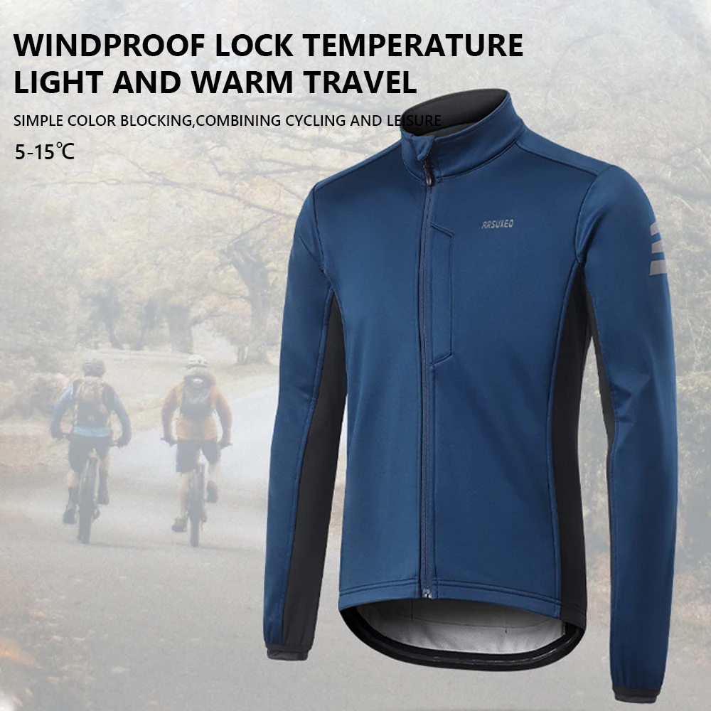 

Breathable Thermal Cycling Suit W/Reflective Strips Sweat-Absorbing Night Safety Warm Comfortable for Biking