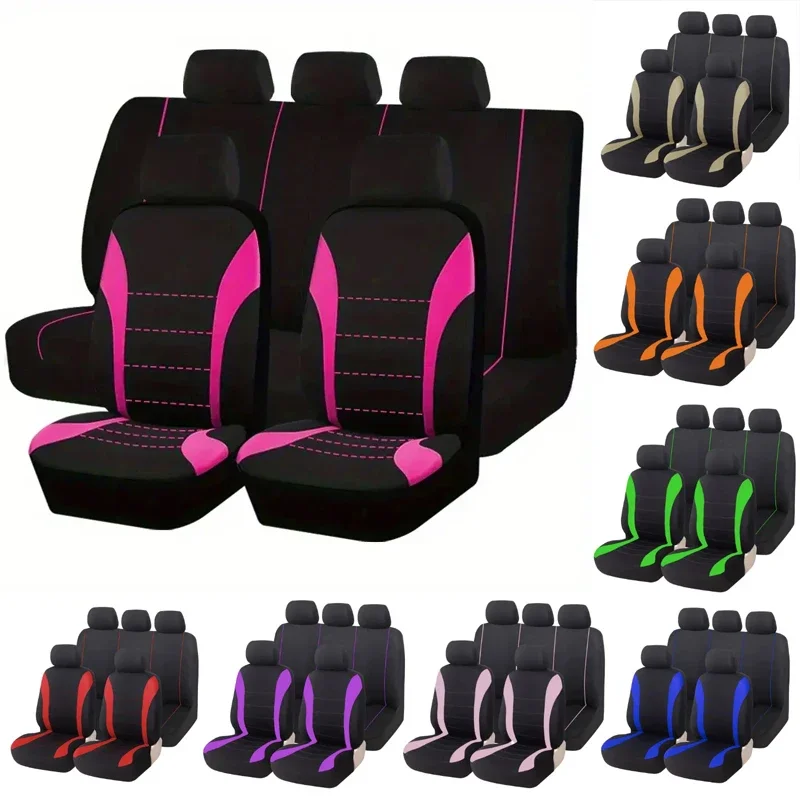 Czterosezonowe uniwersalne pokrowce na przednie/tylne siedzenia samochodu Tkanina poliestrowa chroniąca pokrowce na siedzenia Bezpieczna ciężarówka Van SUV Seat Protecto Accessory