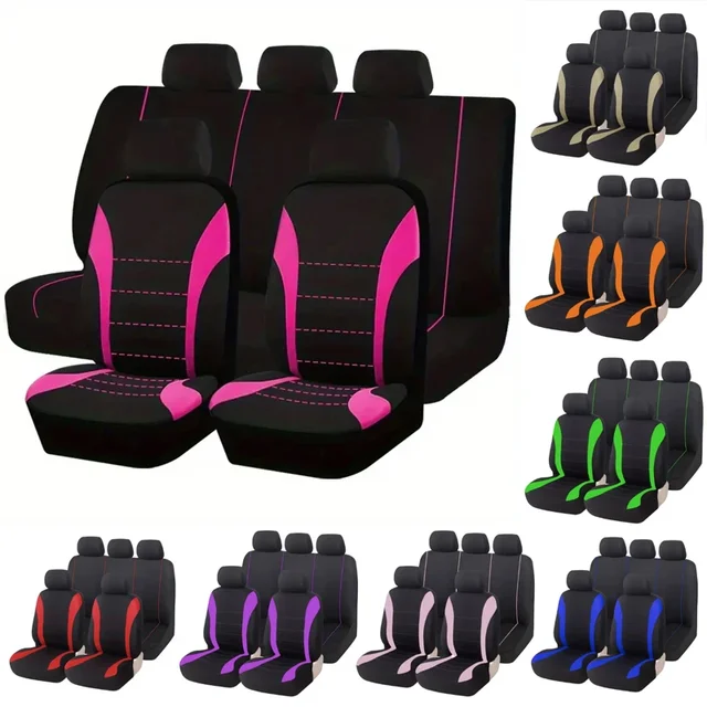 Czterosezonowe uniwersalne pokrowce na przednie/tylne siedzenia samochodu Tkanina poliestrowa chroniąca pokrowce na siedzenia Bezpieczna ciężarówka Van SUV Seat Protecto Accessory