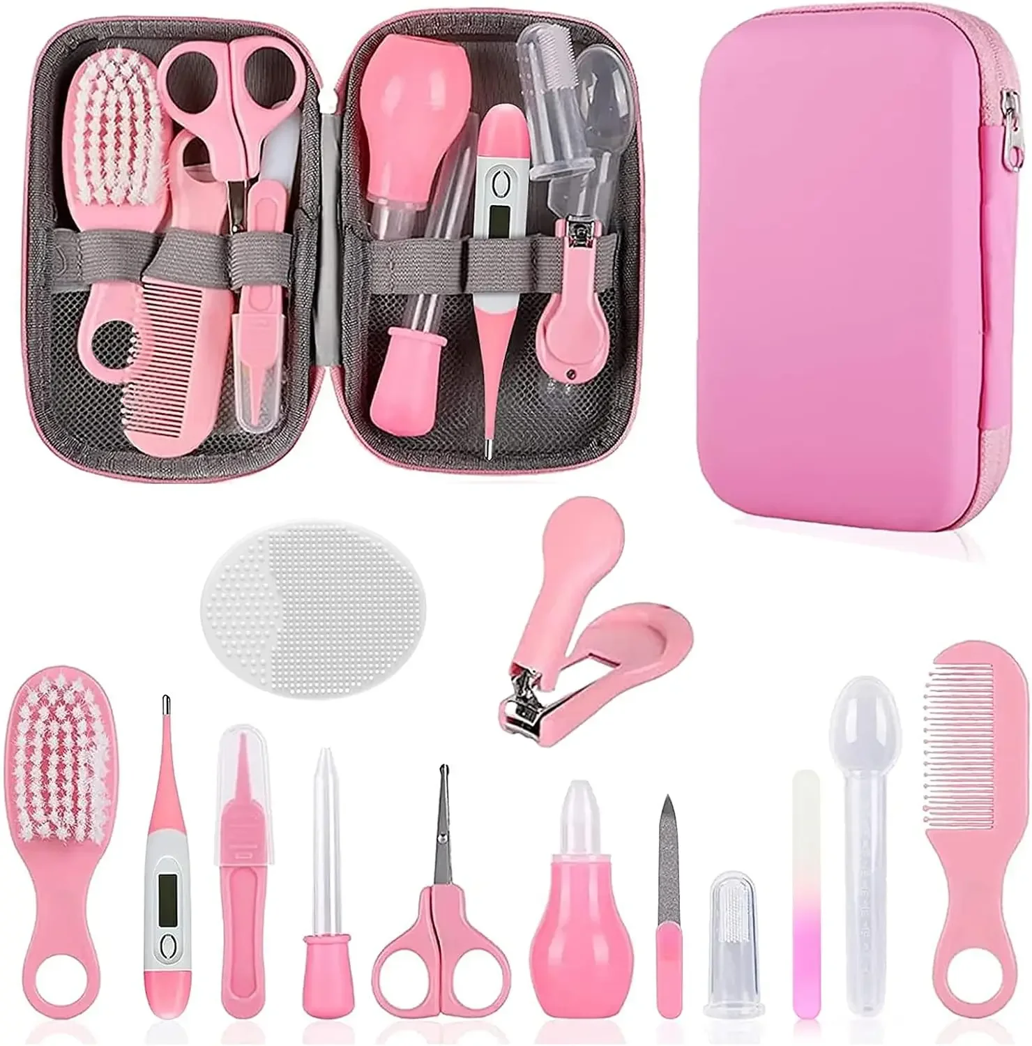 

Baby Grooming Kit, Infant Safe Care Set with Hair Comb Nail Clipper Etc, Baby Essentials Kit, Newborn Girls Boys Baby Essentials