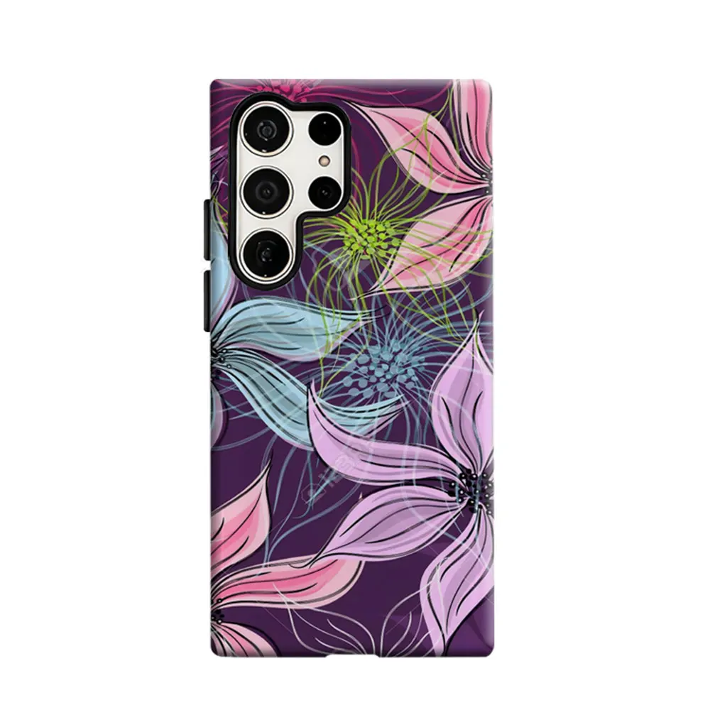 CaseLumi Phone Case For Samsung Galaxy S25 S24 S23 Ultra Plus HD Hard Vivid Blooms Double Layer Cover Film Shell