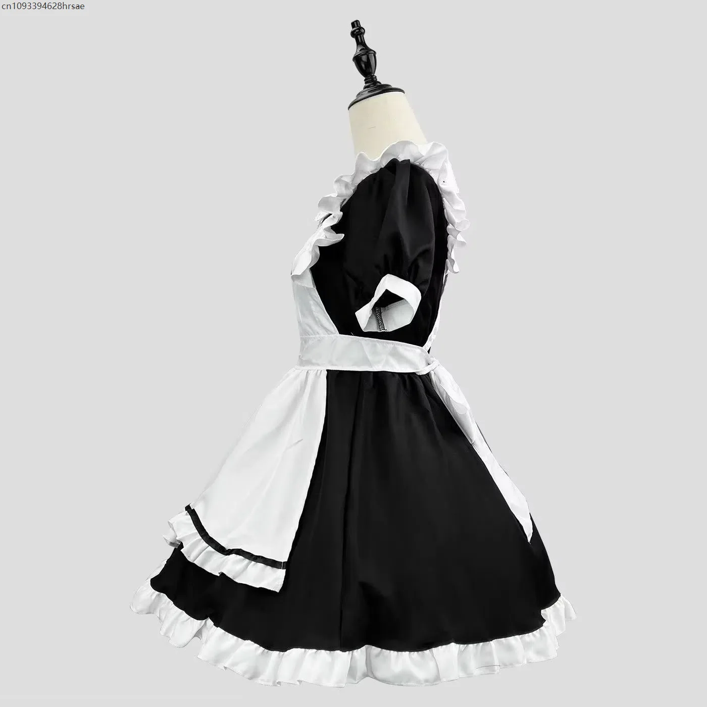 Vestido de Lolita, vestido de sirvienta rosa para mujer, conjunto de vestido negro de manga corta para mujer, disfraz de Halloween, traje de fiesta