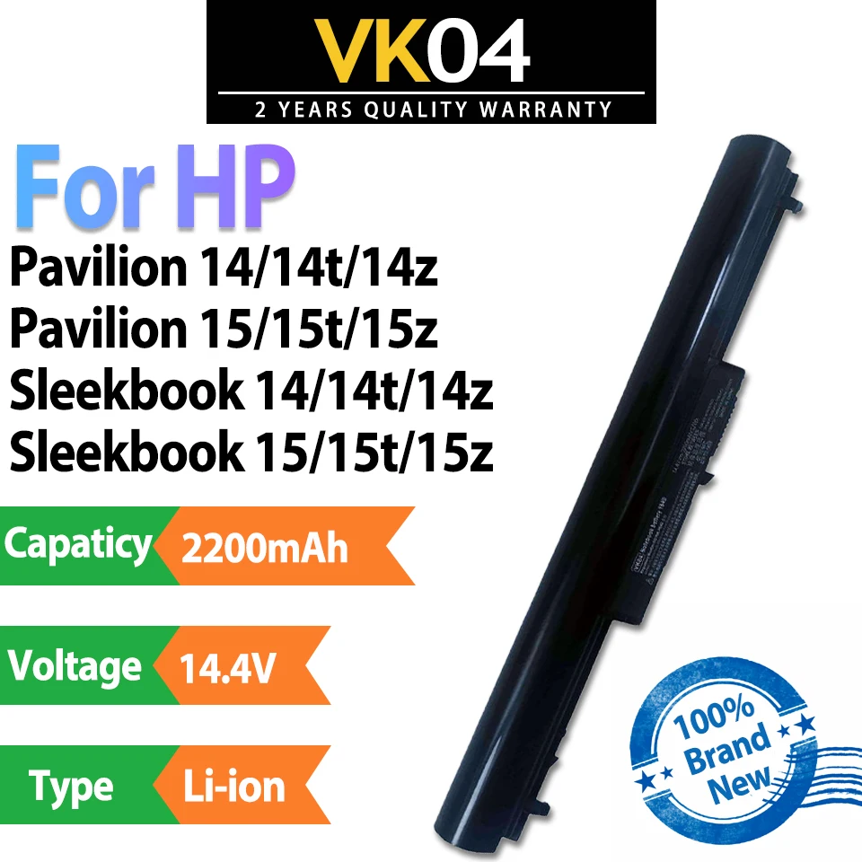 VK04 Brand New High Quality Cells 2200mAh 14.4V Laptop Battery For HP Pavilion 14 14t 14z 15 15t 15z HP Pavilion Sleekbook 14 15