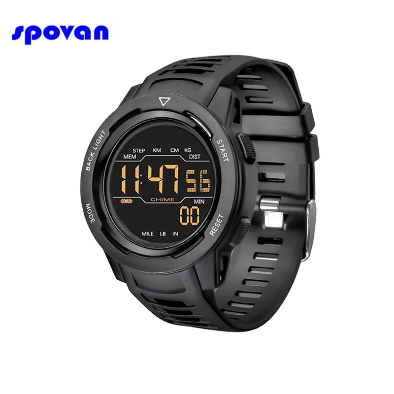 

SPOVAN Brand Luxury Digital Sport Watch Fashion LED Pedometer Alarm Stopwatch Wristwatch 50M Waterproof for Men Women Reloj 2025