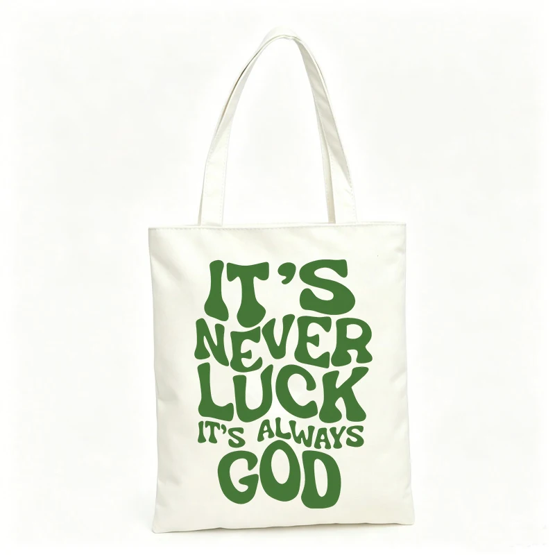 Women's slogan-style canvas tote bag, ideal for casual daily use and shopping outings