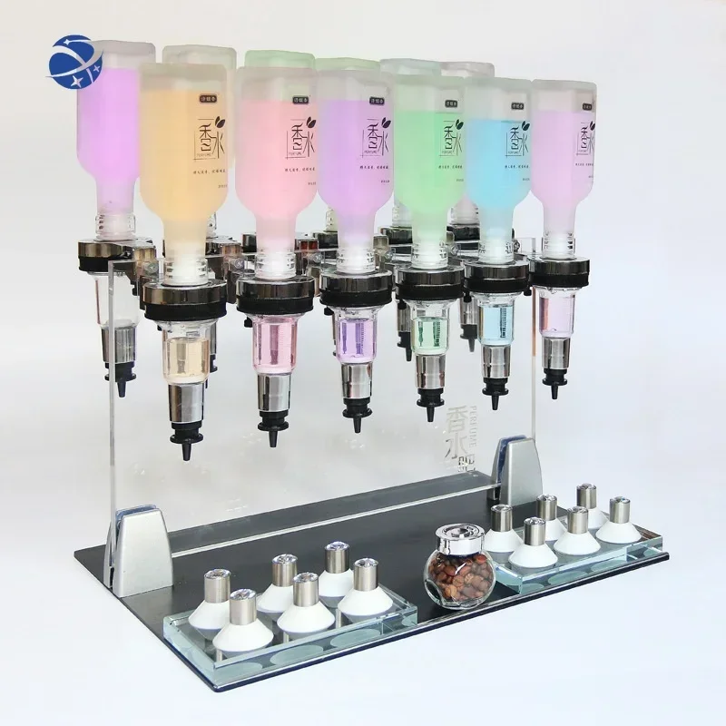 yyhc  Manual 12 Bottles Perfume Dispenser Bottle Filling Machine Perfume Vending Machine for Perfume Bar