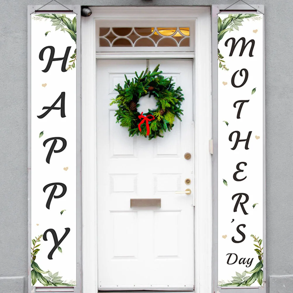 

1Pair Door Banner Party Sign Mother's Day Theme Hanging Decor for Parties Couplet Festive Atmosphere Background