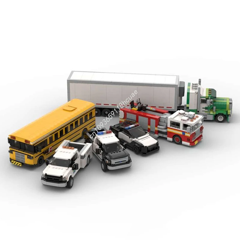 

3450 шт. MOC Service Vehicle Pack, 2 комплекта из шести транспортных средств City Champions, суперкар, строительные блоки, рождественский подарок, лучший день рождения