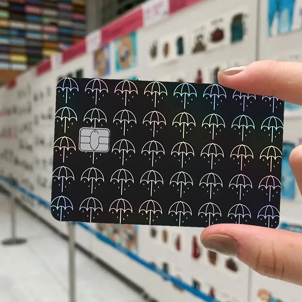B-Bring Me The H-Horizon PostHuman 4Pcs Laser Card Stickers Vinyl Skin Credit Debit Bank Cards Waterproof Resistant Protective