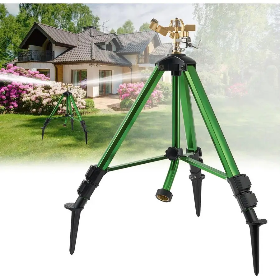 

Sprinklers for Yard, Impact Sprinkler on Tripod Base,Heavy Duty Brass Sprinklers,360 Degree Large Area Irrigation,3 4 Inch Conne