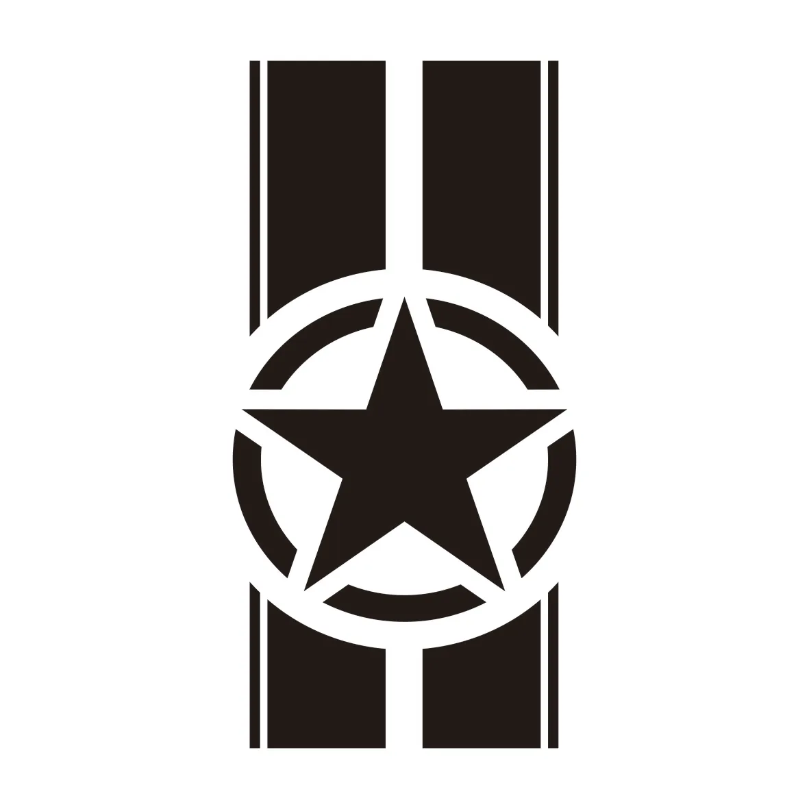 Military Hood Sticker for Jeep Wrangler TJ LJ JK Star Army Stripes Decal Vinyl Car Truck DIY Waterproof Car Stickers