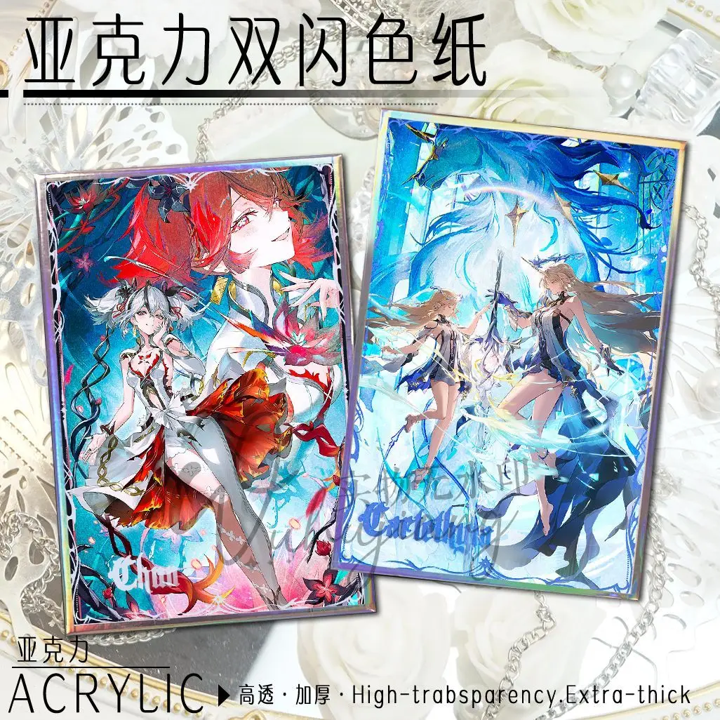 

Anime Wuthering Waves Camellya Cosplay Acrylic Double Flash Colored paper Color card Desktop ornament Fans Christmas Gift+