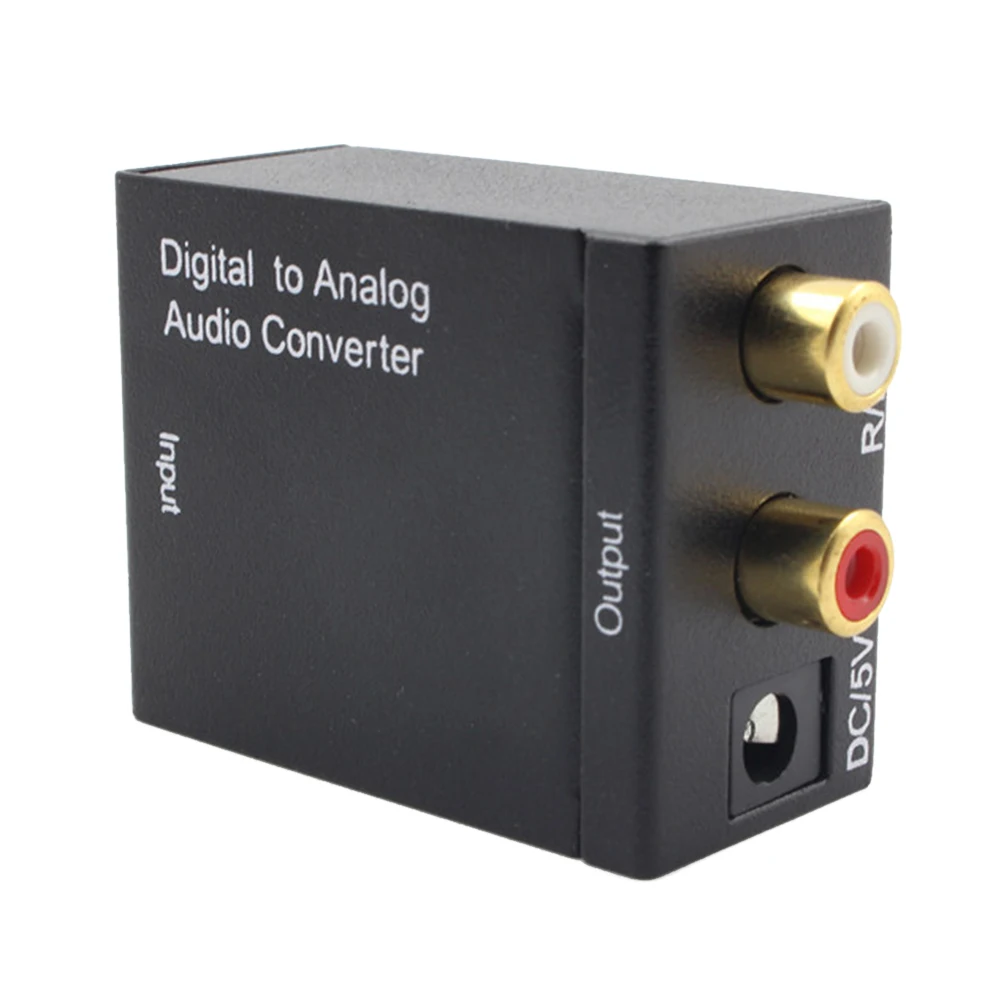 Analog to Digital Signal Dual-chip Fiber Stereo Audio Sound Amplifier Adapter Optical Coax Toslink SPDIF Adapter Converter