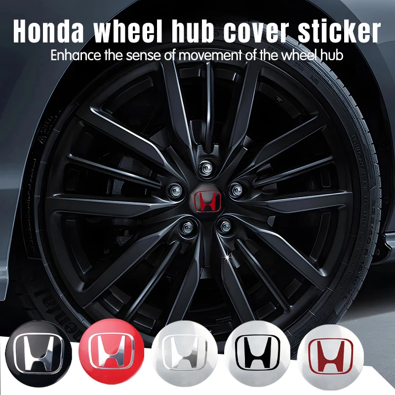 4PCS 56mm Car Badge Hub Cap Sticker Wheel Center Cover Decal Decoration For Honda Mugen TypeR Civic Accord Fit Jazz FIT HRV XRV