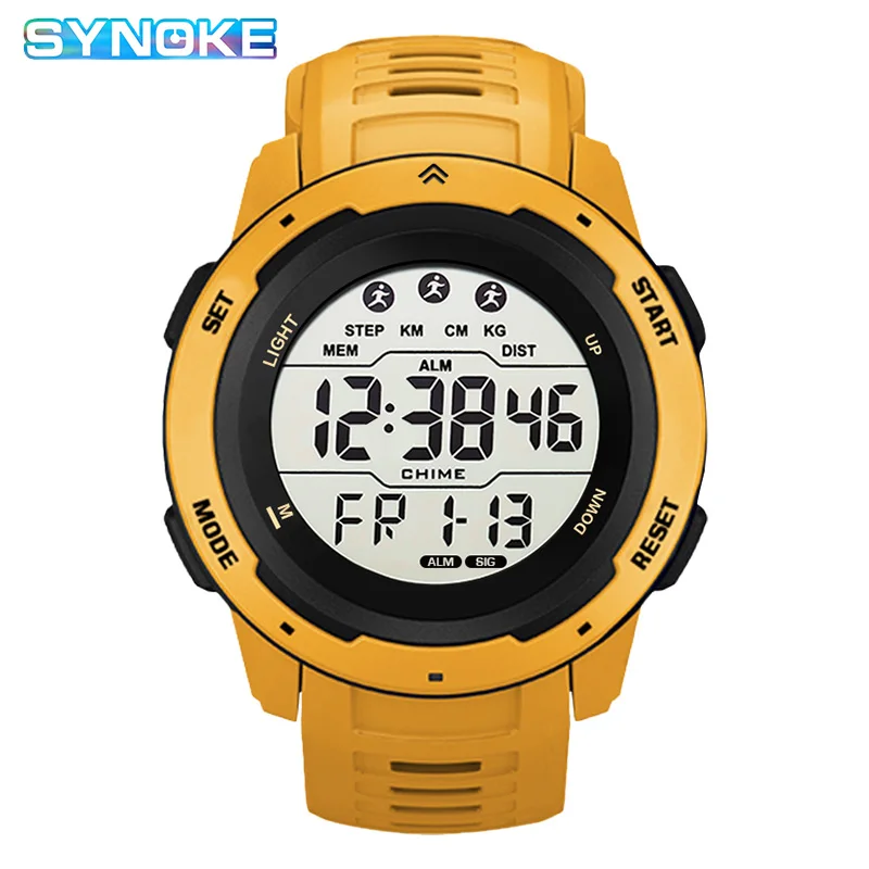 Outdoor Sport Men Digital Watches Reloj Hombre LED Big Dial Round Watch Luminous Casual Alarm Clock Multifunction Stopwatch Gift