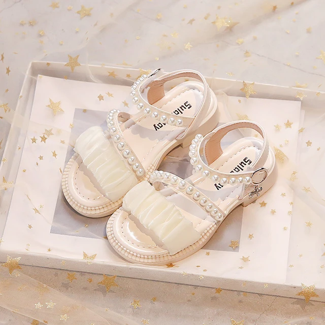Girls Sandals Pearl Design Children Cute Sandal Summer Princess Sweet Style New Baby Soft Sole Shoes sandalia AliExpress