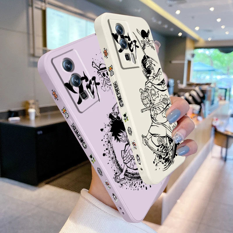 One P-Piece L-Luffy Anime Liquid Left Rope For Xiaomi Redmi 13C 12 12C K60 A1 K50 11 K40 10C 10 9A 9AT 9T 9C 5G Soft Phone Case